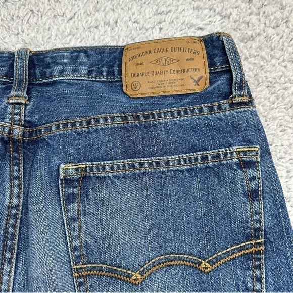 American Eagle Jeans Mens 30 x 34 Relaxed Straight 100% Cotton Regular Wash - Picture 4 of 5